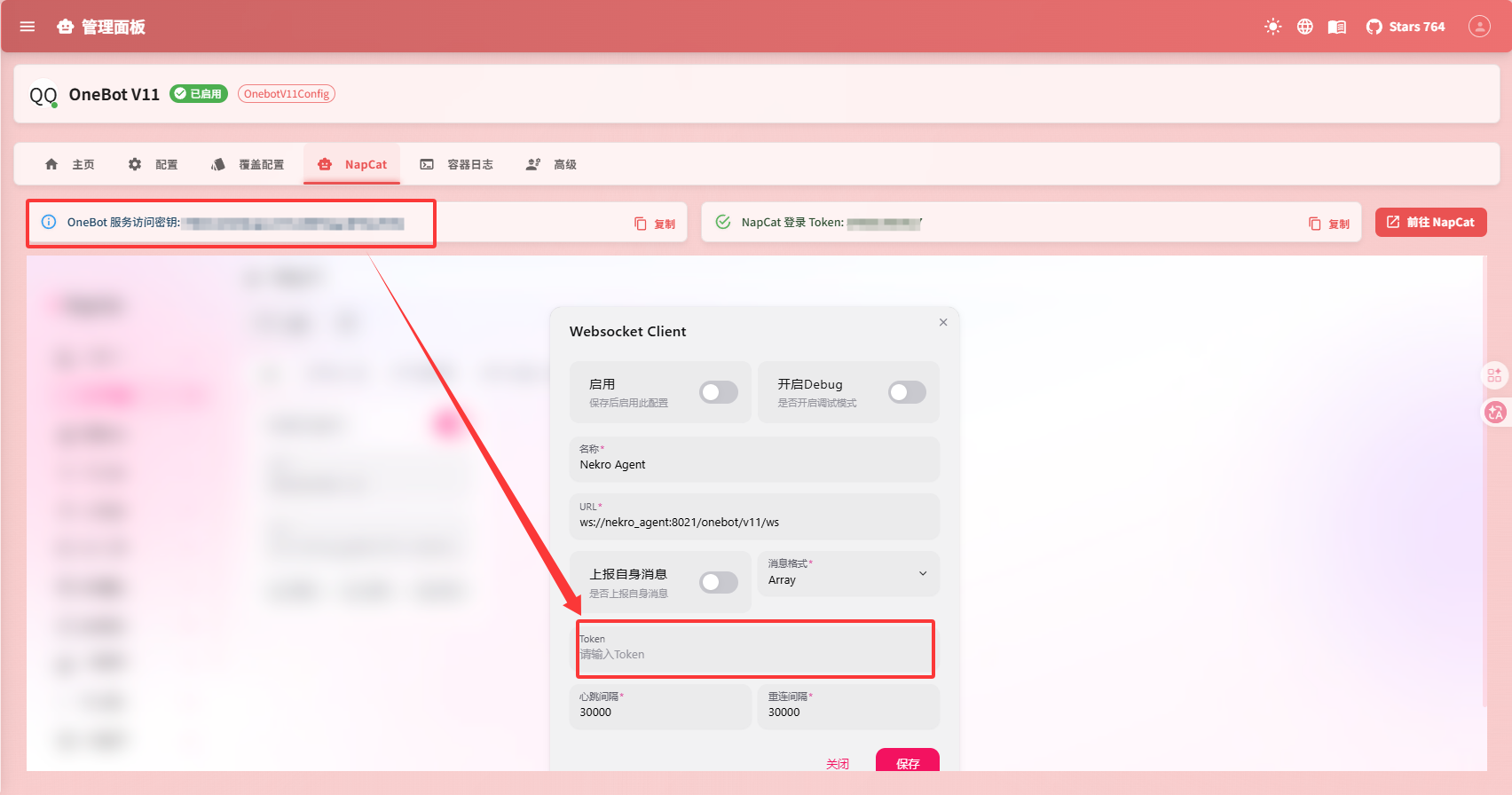 NapCat 网络配置页